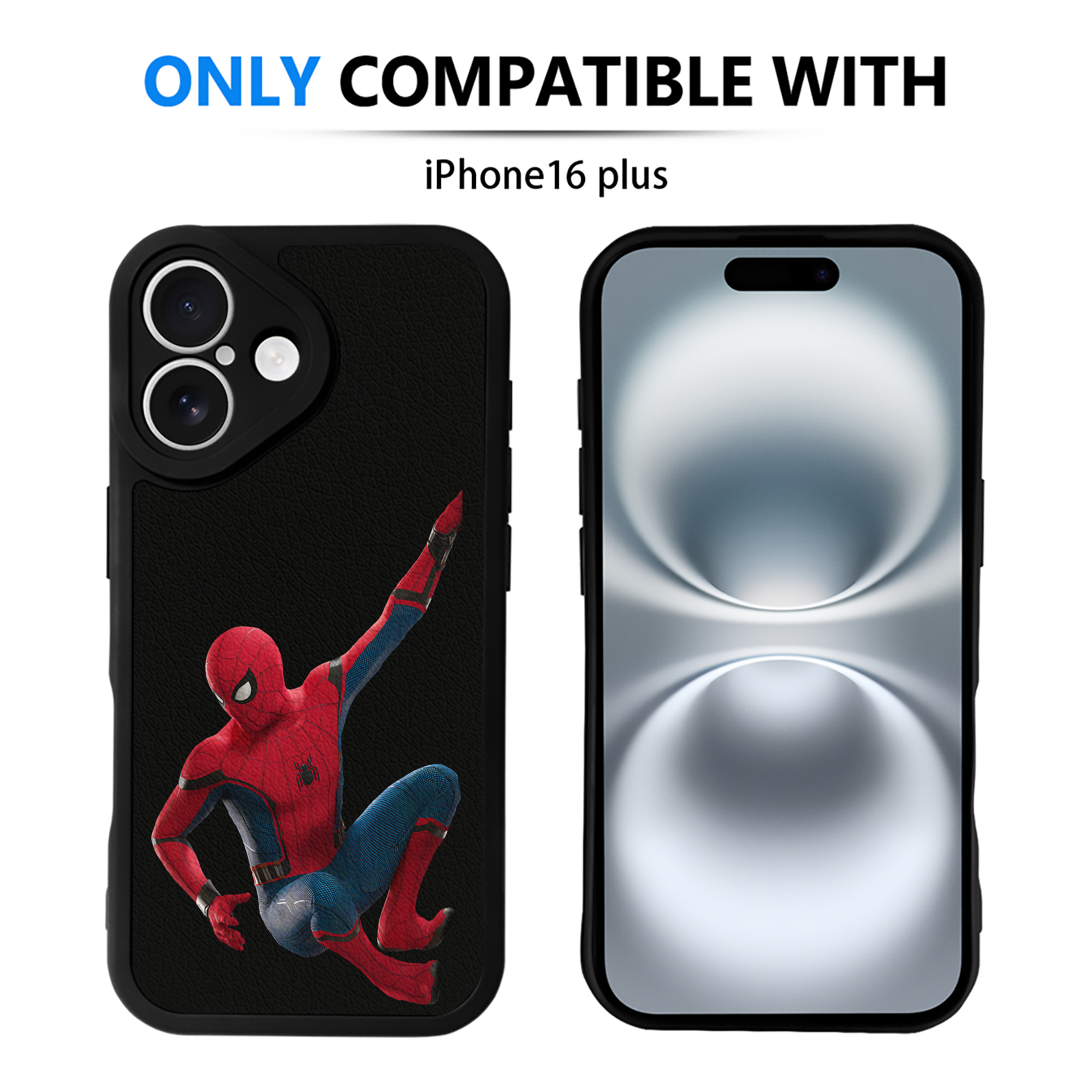 Spider Man スパイダーマン 【iPhone 16シリーズ対応】シリコンスマホケース（レザー調） 材質：シリコン